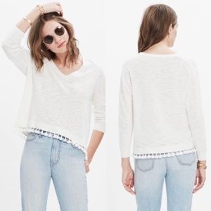 ✨ NWOT Madewell Globe Fringe Sweater white S